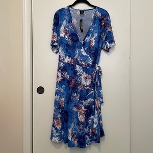 NWT Agnes & Dora Nightingale Wrap Dress: Blue Hues Fiesta (XXL)